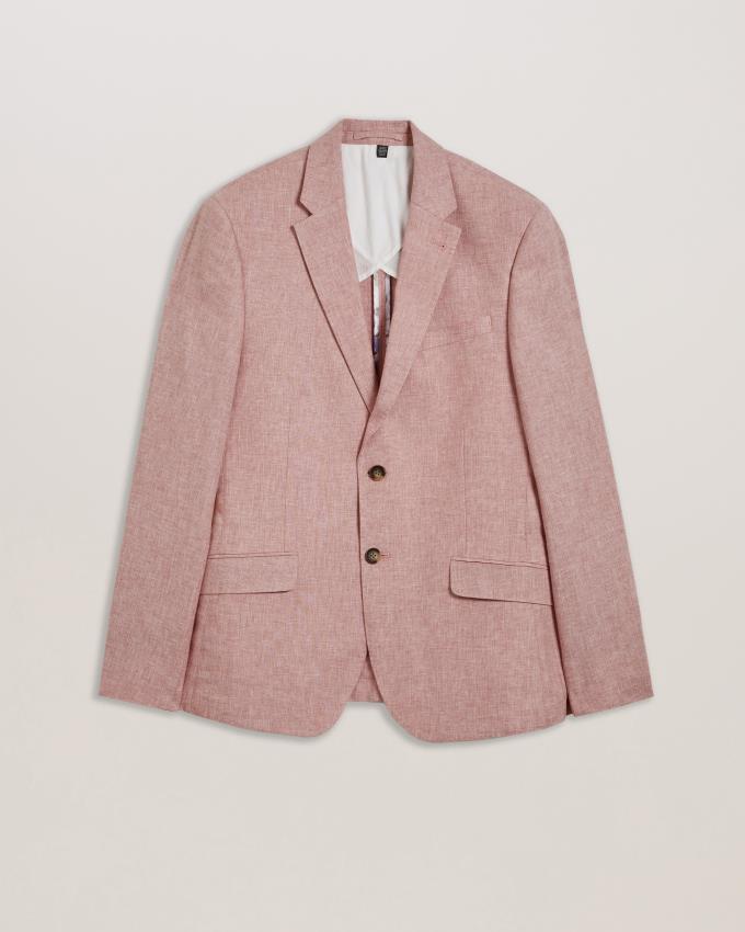 Blazer Ted Baker Slim Fit Linen Rose Clair Homme | JHL-25932867